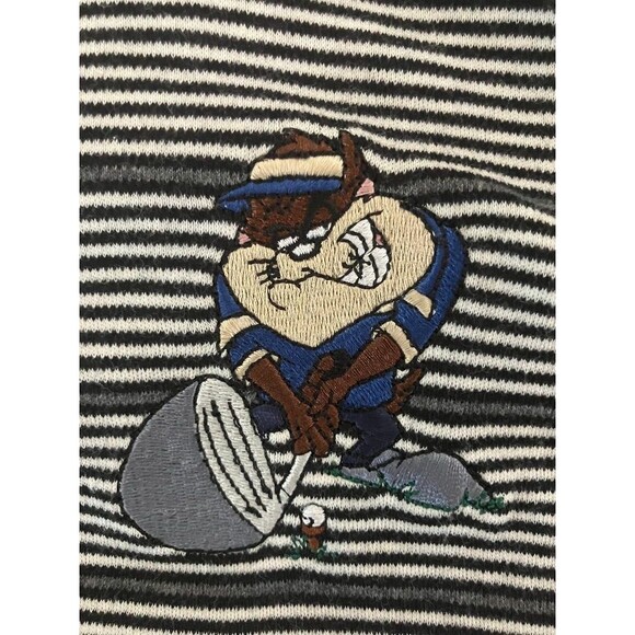 Vintage Looney Tunes Taz Tasmanian Devil Warner Bros Golf Polo Shirt Men’s Large - Picture 2 of 7